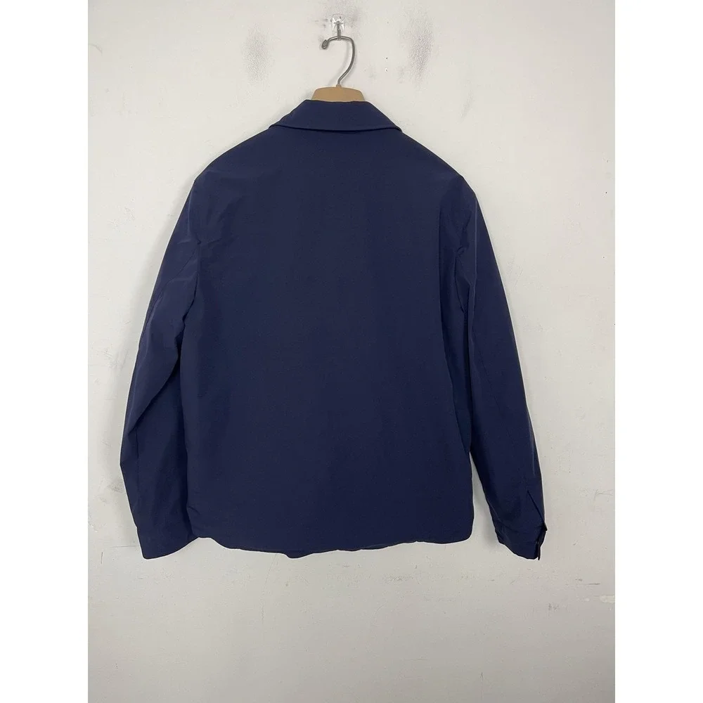 Banana Republic Shirt Jacket‎ Mens Medium Navy Blue Lightweight Coat Tech Motion